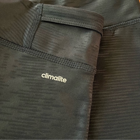 Adidas Climalite Ultimate Embossed Black Tights Leggings NWT Size Large - Picture 6 of 7